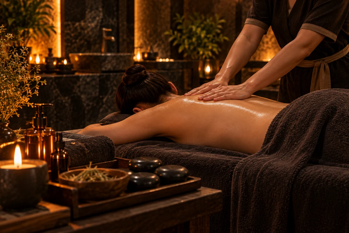 Massage body tinh dầu – Thạch An